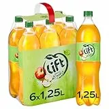 Lift Apfelschorle – Schorlen-Erfrischungsgetränk mit fruchtigem Apfelsaft und Wasser – 6x 1,25L Einweg PET Flaschen – Vorratspack