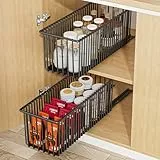 Diealles Shine 2er Set Teleskopschublade, Abnehmbarer Schublade Küche, No Drill Schublade Küche für Küches Bad und Wohnzimmer, 41CM Tiefe