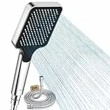 FASDUNT Duschkopf mit Schlauch 2M, Hochdruck Duschkopf Regendusche mit 9.5L/min Durchflussbegrenzer Duschbrause Wassersparend 40% Senkung der Wasserkosten