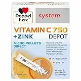 Doppelherz system VITAMIN C 750 DEPOT – Für die Abwehrkräfte – Vitamin C und Zink unterstützen die normale Funktion des Immunsystems – 20 Portionsbeutel