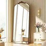Koonmi Vintage Gewölbter Standspiegel Ganzkörperspiegel, 76x165 cm, Bruchsicher Stehspiegel in voller Länge mit schönen Retro-Gravur Prozess für Schlafzimmer Flur, Antike