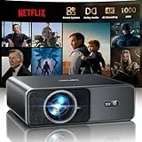 Smart Beamer [Kompatibel mit Netflix & 20W Dolby Audio] 1000 ANSI Autofokus & 6D Trapezkorrektur, TOPTRO Beamer 4K Heimkino Unterstützt, FHD1080P HDR10 WiFi 6/2-Wege-Bluetooth, geräuscharmer Projektor