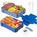 Brotdose Kinder mit Fächern, 1550ml Bento Box Lunchbox für Kinder Erwachsene,Auslaufsicher Bento Box mit 6 Fächern, Vesperdose Frühstücksbox für Kinder Kindergarten Schule,Mikrowelle/spülmaschinenfest