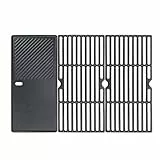 GFTIME 43 x 63cm Gusseisen Grillrost Grillplatte für Enders Boston 3, Monroe Pro 3, für Charbroil, Barbecook Siesta 310, für Broilking Sovereign, Landmann Triton 3 4, Gussrost Grillersatzteile
