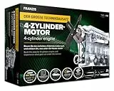 FRANZIS 67175 - Der große Technikbausatz 4-Zylinder-Motor, hochwertiger Modell-Bausatz im Maßstab 1:3, 100 Bauteile zum Stecken und Schrauben, inkl. Soundmodul, Anleitung und Begleitbuch