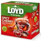 LOYD - Wärmender Tee Kirsche Kakao Chili - 20 Pyramidenbeutel -Wintertee mit Kirschsaft & Gerösteten Kakaobohnen - Leicht Säuerlich mit Würziger Note - Warming Tea Spicy Cherry & Cocoa - 40g