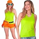 W WIDMANN MILANO Party Fashion - Tank Top Damen, Shirt, Oberteil, für 80er Jahre Mottopartys, Karneval