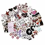 TARIFA UNITED Aesthetic Sticker Set Rot Liebe Rock Musik Vinyl Aufkleber Vintage Collage Dekoration für Laptop Flasche Tagebuch Scrapbook Handyhülle Geschenk Basteln