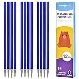 Willingood 12x Radierbarer Ersatzminen Blau - Kompatibel Mit Legami - Einfach zu radieren - Stiftspitze 0,7mm,Höhe 13 cm