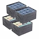 EASEVE 4 Stück Kleiderschrank Organizer Schublade Aufbewahrungsbox für Kleidung - 12 Zellen Schubladen Ordnungssystem Schrank Kleider Aufbewahrung Boxen für Jeans, Hosen, Handtuch, Shirt, Pullover