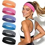 Awumbuk Sport Stirnband Damen 5 cm, Haarband mit Antirutsch-Band, Atmungsaktiv Schweißband für Laufen, Training, Workout, Yoga