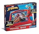 Clementoni - Sapientino Travel Quiz Marvel Spiderman-Bank mit interaktiven Stiftkarten, Lernspiel 4 Jahre, sprechende Elektronik, Made in Italy, Farbe mehrsprachig, 16453