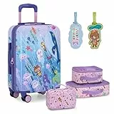 Traveler's Choice Kids – JoJo the Bear's Adventure Handgepäck – 50,8 cm Hartschalen-Koffer – erweiterbar mit AirTag-Tasche – Reisekoffer für Jungen & Mädchen, Under the Sea, Hartschalenkoffer mit