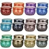 Yinuo Candle Leere Kerzendosen 24 Pcs, Kerzengläser Kerzen Selber Machen Set Diy Set, Durchmesser 6,35 cm, Exquisite Muster für Die Kerzenherstellung