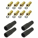 Premium X 8x F-Stecker 7,5 mm vergoldet mit Dichtring und 4x Gummidichtung Set für Sat Empfang