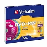 Verbatim DVD+RW 4,7 GB - 4-fache Brenngeschwindigkeit - hohe Lebensdauer - Kratzschutz - 5 Stück