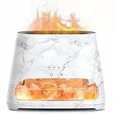 SALKING 2-in-1 Aroma Diffuser & Salt Range Pakistan Leuchte, Flammeneffekt Diffusor für ätherische Öle, Diffusor Kühler Nebel Luftbefeuchter mit 3-Helligkeit, 150ml