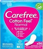 Carefree Slipeinlage Cotton Feel Normal mit Frischeduft 100 Prozent atmungsaktive Slipeinlagen, 56 St