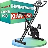 Ultrasport F-Bike Pro Heimtrainer Fahrrad Klappbar, Fahrrad mit Komfort-Sattel, Ergometer Heimtrainer, Fitnessbikes, Trimmrad Klappbar, Grau-Schwarz
