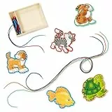 Melissa & Doug Fädelspiel aus Holz mit Tieren | 5 doppelseitige Holztafeln mit Schnüren | Motorikspielzeug | Für Kinder ab 3 Jahren