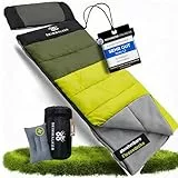 SkinWalker Schlafsack Winter Outdoor bis −18 °C mit Abnehmbarer Fleecedecke | Winterschlafsack für Erwachsene | 3–4 Jahreszeiten Sleeping Bag & Deckenschlafsack Schlafsack Sommer & Winter (grün)