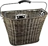 Fischer Fahrrad-Korb vorne | abnehmbar | Kipp- und Drehsicherung | verstellbarer Winkel | Tragkraft: 5 kg | geflochten | braun, Einheitsgröße
