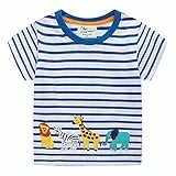 Unisex Baby T-Shirt Baumwolle Süß Karikatur Tier Muster Tops für 1-7 Jahre Alt (1-2 Jahre, H Tierische Streifen)