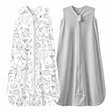 Mosebears Schlafsack Baby Sommer schlafsack 0.5 Tog Babyschlafsack 100% Baumwolle atmungsaktiv Babyschlafsack (2pack-Grau, L(12-18 Months))