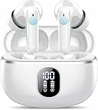 IKT Bluetooth Kopfhörer, Kopfhörer Kabellos Bluetooth 5.4 mit 4 Mic, 50H Tiefer Bass, 2026 Neue In Ear Kopfhörer Bluetooth mit ENC Noise Cancelling, IPX7 Wasserdicht Earbuds, USB-C Weiß