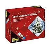 Idena 30441 - LED Lichterkette mit 300 LEDs in Warmweiß, mit 8 Stunden Timer Funktion und Transformator, ca. 37,9 m lang, Deko für Innen & Außen, als Party Deko, Weihnachtsdeko, zur Hochzeit
