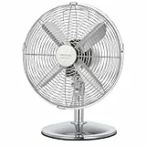 Cecotec EnergySilence 620 RetroDesk Tischventilator, 40 W, Chrom-Finish, Durchmesser 30,5 cm mit 4 Flügeln, 3 Geschwindigkeiten, Oszillation, höhenverstellbar, maximale Sicherheit