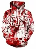 Loveternal Hoodie 3D Halloween Druck Kapuzenpullover Pullover Long Sleeve Sweatshirt für Männer Frauen L