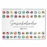 EcoYou EcoYou Saisonkalender für Obst und Gemüse, DIN A4, farbenfrohes Design illustriert, ewiger Wandkalender, Küchenkalender zum Aufhängen, hergestellt in Deutschland