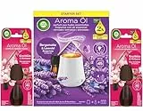Air Wick Aroma-Öl Diffuser Starter-Set inklusive 1 Gerät, 1x20ml Bergamotte & Lavende & 2x20ml Kirschblüte & Himbeere Nachfüller