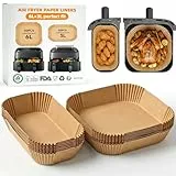 Airfryer Backpapier für Philips Dual Basket Airfryer 3000/5000 serie 9L, HONYAO 100 Stück 6L/3L Heißluftfritteuse Backpapier für Philips NA350 NA352 NA550 Tefal Dual 5,2L/3,1L