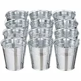 THE TWIDDLERS 12 Mini Metalleimer, Kleine Blecheimer (11cm) - Snacks, Süßigkeiten, Pflanzen, Basteln, Tischdeko, DIY Dekoration für Hochzeiten, Taufen & Partys (24)