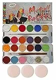 EULENSPIEGEL Schminkpalette 21 Farben 3 Glitzer 27 Teile Metalletui