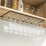 MXTIMWAN 4 Reihige Weinglashalter Gläserhalter aus Metall, Hängender Weinglashalter, 2 Stück Weinglashalter Halter Unter Dem Schrank, Gläserhalterung für Weingläser Stielgläser