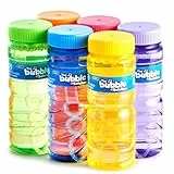 JOYIN 6 Stück Seifenblasen-Flaschen (4oz/118ml Seifenblasen-Lösung), Seifenblasen-Stäbe, Seifenblasen Party Favors für Kinder, Seifenblasen Kit, Kleinkind Sommer draußen Spielzeug Geschenk für Kinder