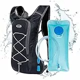 Lixada Trinkrucksack, Wanderrucksack mit 2L Wasserblase, Sportrucksack, Atmungsaktiver Ultraleichter Fahrradrucksack, Laufrucksack für Wandern Klettern, Fahrradfahren, Laufsport, Camping