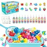MOMSIV Aqua Gelz Set, Magisches DIY 3D Wassergel-Spielzeug Geschenk ab 4 5 6 7 Jahre Mädchen, Kreativ Magic Water Elf Toy Kit mit 12 Farben & 12 Formen für Kinder