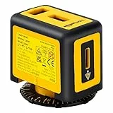 Amazon Basics Laser-Wasserwaage um 360 Grad drehbar der Klasse II mit zwei extra großen Libellen mit Hintergrundbeleuchtung, 3 m, 10 Fuß, Laser, Gelb/Schwarz