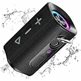 Bluetooth Lautsprecher mit Licht, Musikbox Bluetooth 5.4, 30W Max Dual Lautsprecher,30 Std Akku,Bass Boost Box mit IPX7 Wasserschut, Kabellose Stereo Pairing,Outdoor Lautsprecher für Reisen, Sport