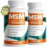 MSM 2000mg pro Tag + natürliches Vitamin C - 2x365 MSM Tabletten mit Methylsulfonylmethan - kompakteres MSM Pulver als bei MSM Kapseln - hochdosiert: 1000 mg pro MSM Tab - laborgeprüft mit Zertifikat