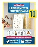 GEROBUG Lebensmittelmotten-Falle - 10 x geruchlose Pheromonfalle zum Fangen von Motten in allen Räumen - insektizidfreie Lebensmittel-Mottenfalle mit über 12 Wochen Langzeitwirkung