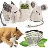 ne&no KATZENSPIELZEUG MIT KATZENMINZE | 3er Set Spieltiere mit 9 Katzenminze Beutel (je 1,5g) | Catnip Spielzeug für Katzen | Katzenspielzeug nachfüllbar