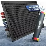 Bodenständig Fußmatte außen - extrem rutschfest & langlebig - Fußabtreter außenbereich schwarz 60x90cm - Türmatte in Perfekter Größe für die Haustür - Fussmatte aussen - Türvorleger gestreift