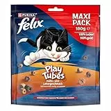 Felix Play Tubes Katzensnack, Leckerli zum Spielen, mit Huhn- und Lebergeschmack, 5er Pack (5 x 180g)