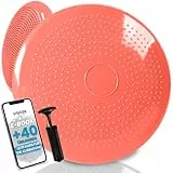 unycos - Ballsitzkissen inkl. Pumpe【Ø34 cm | Trägt 150 kg】Orthopädisches Sitzkissen Anti-Burst, Noppenkissen, Balance Pad, Luftkissen für Bürostuhl, Fitness, Reha/Koordinations (Orange; Basic)