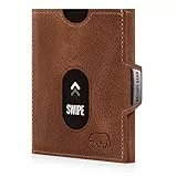 BROWN BEAR Geldbörse klein mit Münzfach echt Leder Vintage Braun | Slim Wallet RFID-Schutz | Mini Portemonnaie Echtleder | Kartenetui Herren & Damen | BB Jackson HBR